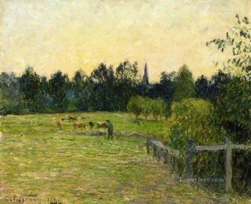 風景 Painting - エラニーの野原の牛飼い 1890 カミーユ・ピサロの風景